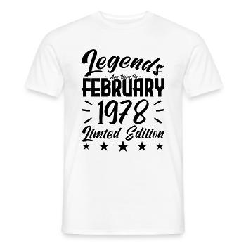 Naissance En Février 1978. Cadeau d'anniversaire. - T-shirt homme - blanc - Devant - AI Model Male 178 dark (178cm)