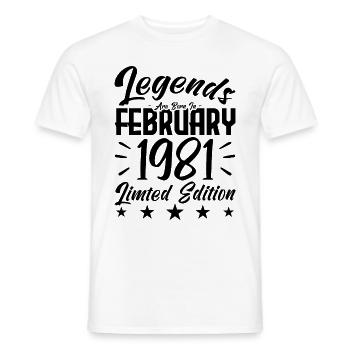 Naissance En Février 1981. Cadeau d'anniversaire. - T-shirt homme - blanc - Devant - AI Model Male 178 dark (178cm)