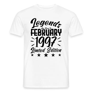 Naissance En Février 1997. Cadeau d'anniversaire. - T-shirt homme - blanc - Devant - AI Model Male 178 dark (178cm)