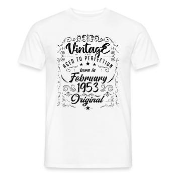 Jahrgang Jahrgang Februar 1953 Jubiläum Februar - Männer T-Shirt - Weiß - Vorne - AI Model Male 178 dark (178cm)