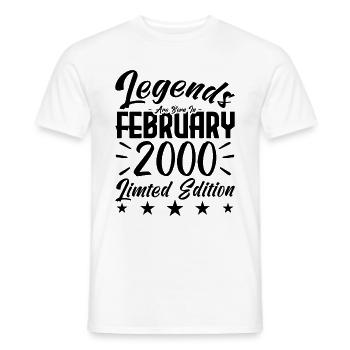 Naissance En Février 2000. Cadeau d'anniversaire. - T-shirt homme - blanc - Devant - AI Model Male 178 dark (178cm)