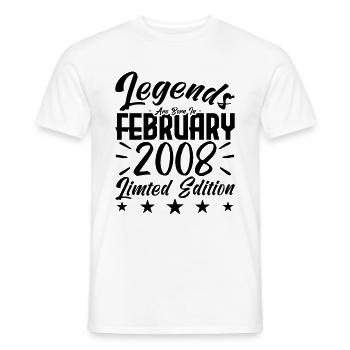 Naissance En Février 2008. Cadeau d'anniversaire. - T-shirt homme - blanc - Devant - AI Model Male 178 dark (178cm)
