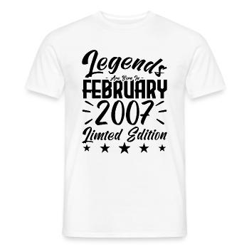 Naissance En Février 2007. Cadeau d'anniversaire. - T-shirt homme - blanc - Devant - AI Model Male 178 dark (178cm)