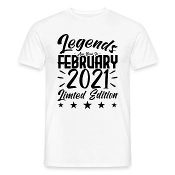 Naissance En Février 2021. Cadeau d'anniversaire. - T-shirt homme - blanc - Devant - AI Model Male 178 dark (178cm)