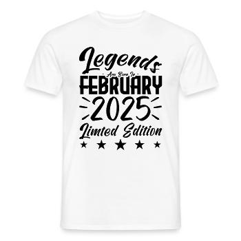 Born in February 2025. Birthday gift. - Men's T-Shirt - white - Front - AI Model Male 178 dark (178cm)