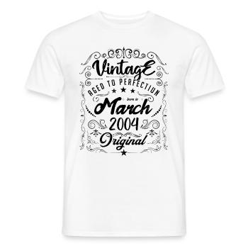 Vintage born in March 2004. Anniversary March 2004 - Men's T-Shirt - white - Front - AI Model Male 178 dark (178cm)