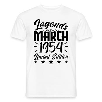 Naissance En Mars 1954. Cadeau d'anniversaire mars - T-shirt homme - blanc - Devant - AI Model Male 178 dark (178cm)