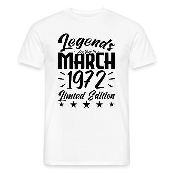 Naissance En Mars 1972. Cadeau d'anniversaire mars - T-shirt homme - blanc - Devant - AI Model Male 178 dark (178cm)