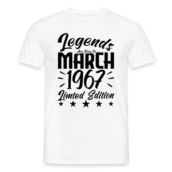 Naissance En Mars 1967. Cadeau d'anniversaire mars - T-shirt homme - blanc - Devant - AI Model Male 178 dark (178cm)