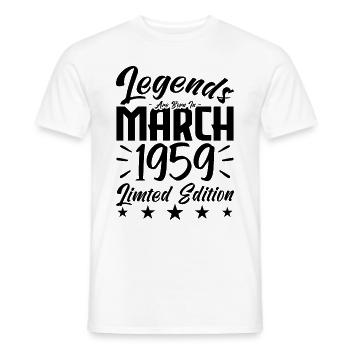 Naissance En Mars 1959. Cadeau d'anniversaire mars - T-shirt homme - blanc - Devant - AI Model Male 178 dark (178cm)