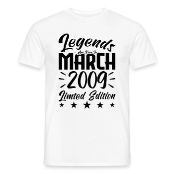 Born in March 2009. March Birthday Gift - Men's T-Shirt - white - Front - AI Model Male 178 dark (178cm)