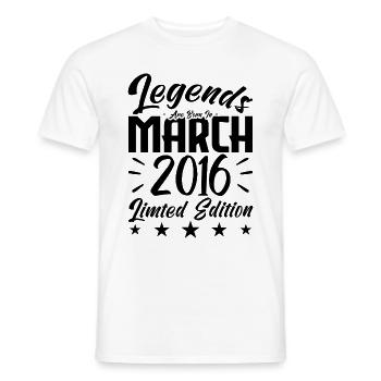 Naissance En Mars 2016. Cadeau d'anniversaire mars - T-shirt homme - blanc - Devant - AI Model Male 178 dark (178cm)