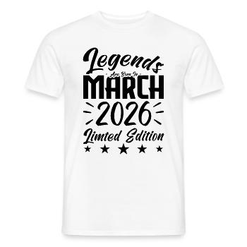 Born in March 2026. March Birthday Gift - Men's T-Shirt - white - Front - AI Model Male 178 dark (178cm)