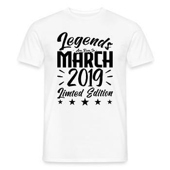 Born in March 2019. March Birthday Gift - Men's T-Shirt - white - Front - AI Model Male 178 dark (178cm)