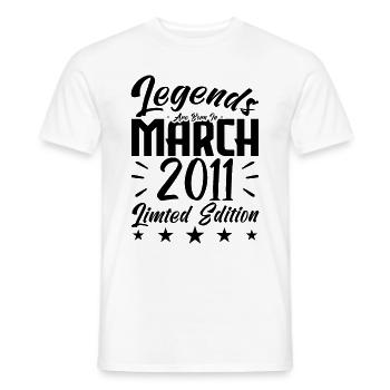 Naissance En Mars 2011. Cadeau d'anniversaire mars - T-shirt homme - blanc - Devant - AI Model Male 178 dark (178cm)