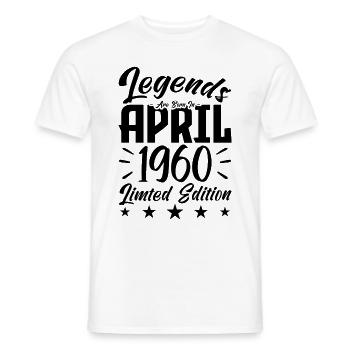 Naissance En avril 1960. Cadeau d'anniversaire. - T-shirt homme - blanc - Devant - AI Model Male 178 dark (178cm)