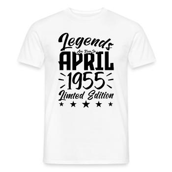 Naissance En avril 1955. Cadeau d'anniversaire. - T-shirt homme - blanc - Devant - AI Model Male 178 dark (178cm)
