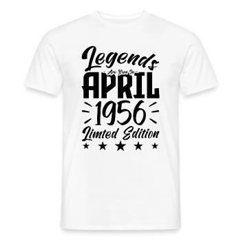 Naissance En avril 1956. Cadeau d'anniversaire. - T-shirt homme - blanc - Devant - AI Model Male 178 dark (178cm)