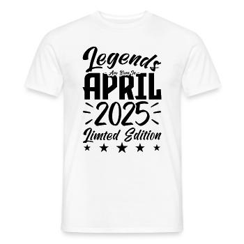 Born April 2025 Birthday Gift 2025 - Men's T-Shirt - white - Front - AI Model Male 178 dark (178cm)