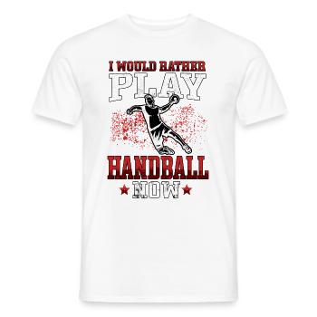 préfère jouer au handball Joueur de handball - T-shirt homme - blanc - Devant - AI Model Male 178 dark (178cm)