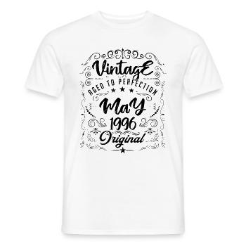 Vintage born in May 1996. Anniversary May 1996. - Men's T-Shirt - white - Front - AI Model Male 178 dark (178cm)