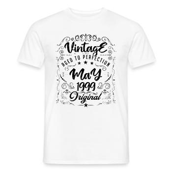 Vintage Né(e) en Mai 1999. anniversaire mai 1999. - T-shirt homme - blanc - Devant - AI Model Male 178 dark (178cm)