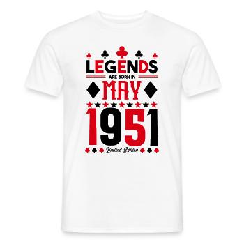 cadeau d'anniversaire Mai 1951. jeux de carte .May - T-shirt homme - blanc - Devant - AI Model Male 178 dark (178cm)