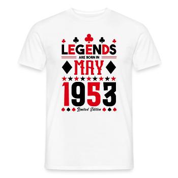 birthday gift May 1953. card games . May - Men's T-Shirt - white - Front - AI Model Male 178 dark (178cm)