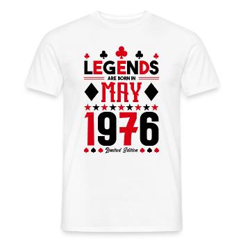 cadeau d'anniversaire Mai 1976. jeux de carte .May - T-shirt homme - blanc - Devant - AI Model Male 178 dark (178cm)