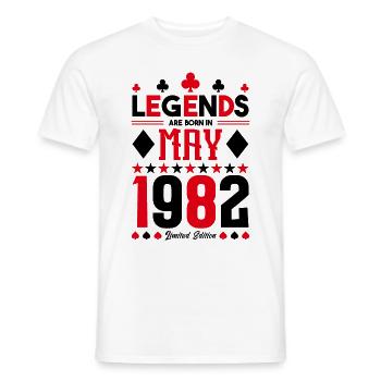 birthday gift May 1982. card games . May - Men's T-Shirt - white - Front - AI Model Male 178 dark (178cm)