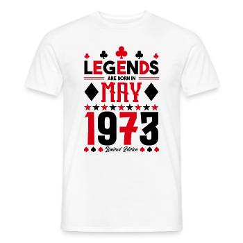 birthday gift May 1973. card games . May - Men's T-Shirt - white - Front - AI Model Male 178 dark (178cm)