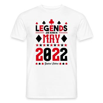 birthday gift May 2022. card games . May - Men's T-Shirt - white - Front - AI Model Male 178 dark (178cm)