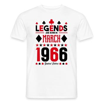 cadeau d'anniversaire Mars 1966. jeux de carte . - T-shirt homme - blanc - Devant - AI Model Male 178 dark (178cm)