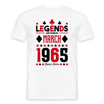 birthday gift March 1965. card games . - Men's T-Shirt - white - Front - AI Model Male 178 dark (178cm)