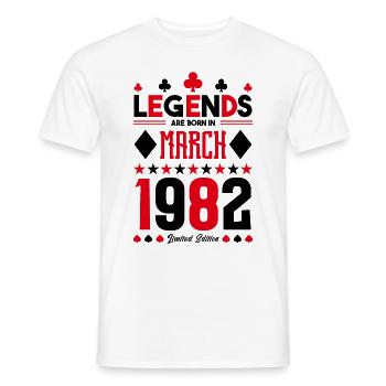 birthday gift March 1982. card games . - Men's T-Shirt - white - Front - AI Model Male 178 dark (178cm)