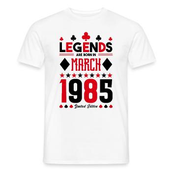 birthday gift March 1985. card games. - Men's T-Shirt - white - Front - AI Model Male 178 dark (178cm)