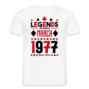 cadeau d'anniversaire Mars 1977. jeux de carte. - T-shirt homme - blanc - Devant - AI Model Male 178 dark (178cm)
