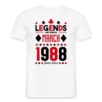 cadeau d'anniversaire Mars 1988. jeux de carte. - T-shirt homme - blanc - Devant - AI Model Male 178 dark (178cm)