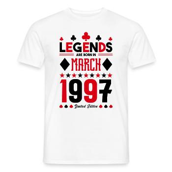 cadeau d'anniversaire Mars 1997. jeux de carte. - T-shirt homme - blanc - Devant - AI Model Male 178 dark (178cm)
