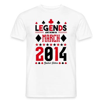cadeau d'anniversaire Mars 2014. jeux de carte. - T-shirt homme - blanc - Devant - AI Model Male 178 dark (178cm)
