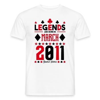cadeau d'anniversaire Mars 2011. jeux de carte. - T-shirt homme - blanc - Devant - AI Model Male 178 dark (178cm)
