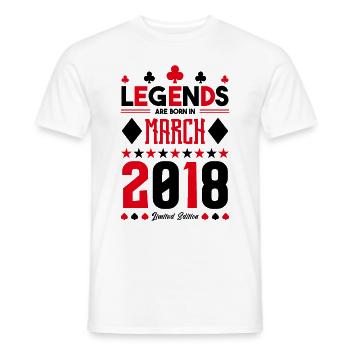 birthday gift March 2018. card games. - Men's T-Shirt - white - Front - AI Model Male 178 dark (178cm)