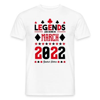 cadeau d'anniversaire Mars 2022. jeux de carte. - T-shirt homme - blanc - Devant - AI Model Male 178 dark (178cm)