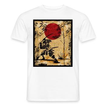 Samouraï Art Japonais Vintage Fighter Rétro - T-shirt homme - blanc - Devant - AI Model Male 178 dark (178cm)