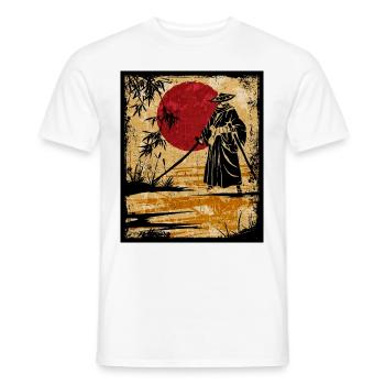 Samouraï Art Japonais Vintage Fighter Rétro - T-shirt homme - blanc - Devant - AI Model Male 178 dark (178cm)