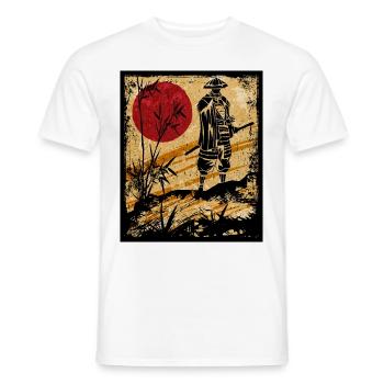 Samouraï Art Japonais Vintage Fighter Rétro - T-shirt homme - blanc - Devant - AI Model Male 178 dark (178cm)