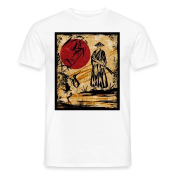 Samouraï Art Japonais Vintage Fighter Rétro - T-shirt homme - blanc - Devant - AI Model Male 178 dark (178cm)