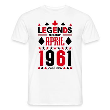 cadeau d'anniversaire avril 1961. jeux de carte. - T-shirt homme - blanc - Devant - AI Model Male 178 dark (178cm)