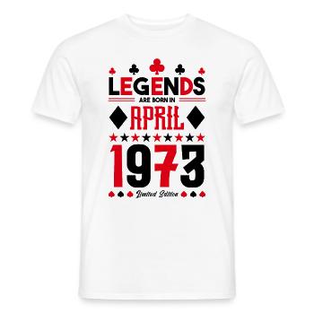 Birthday gift April 1973. card games. - Men's T-Shirt - white - Front - AI Model Male 178 dark (178cm)