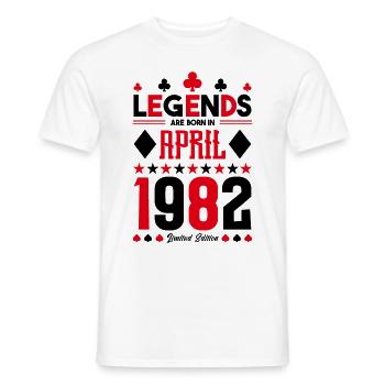 birthday gift April 1982. card games. - Men's T-Shirt - white - Front - AI Model Male 178 dark (178cm)